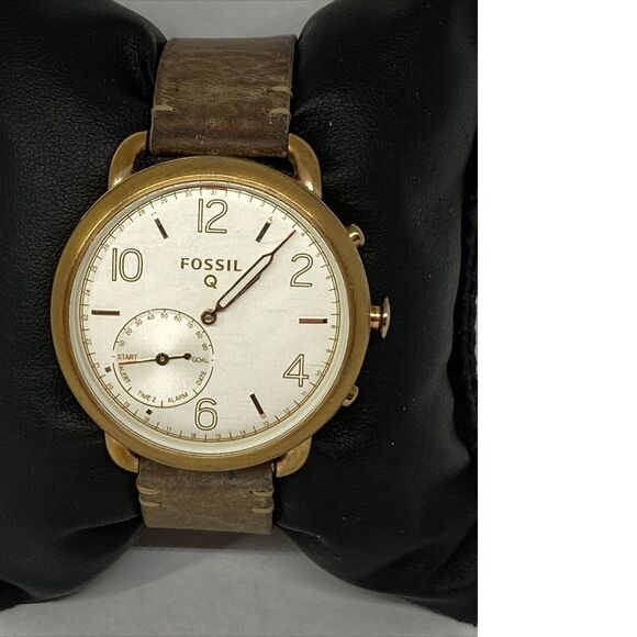 Fossil FTW1129 Women's Light Brown Leather Analog Dial Hybrid Smartwatch XX643 - Picture 1 of 12